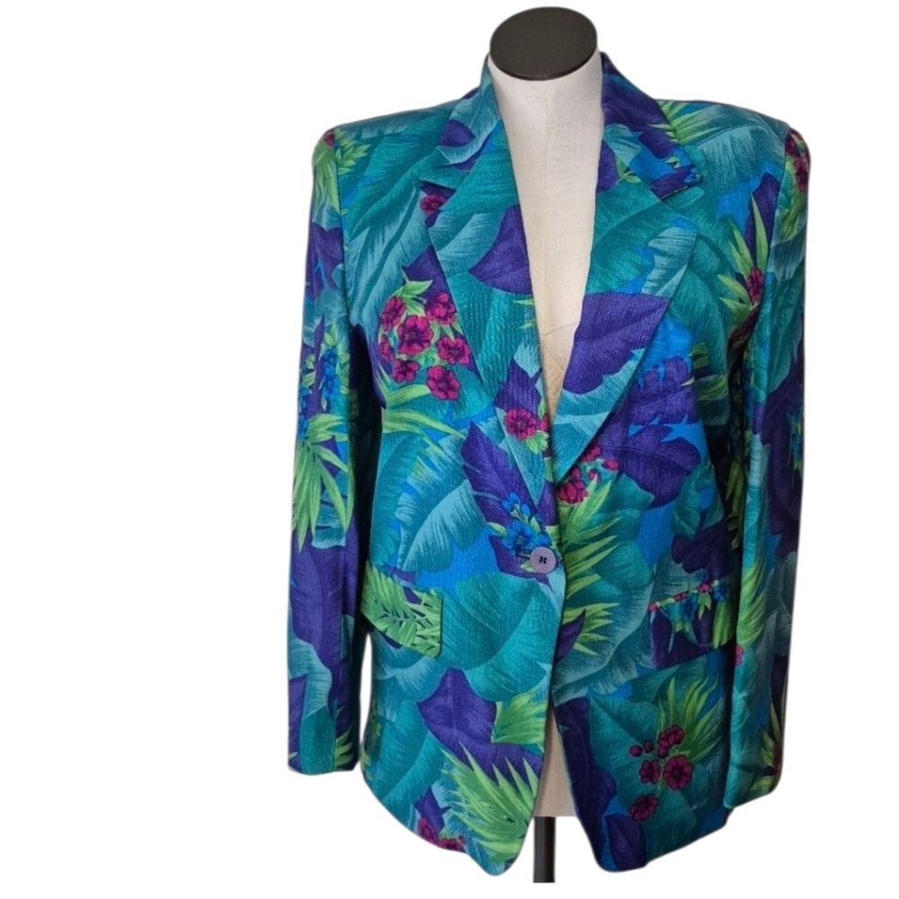 Vintage Liz Claiborne  Tropical Blazer 8